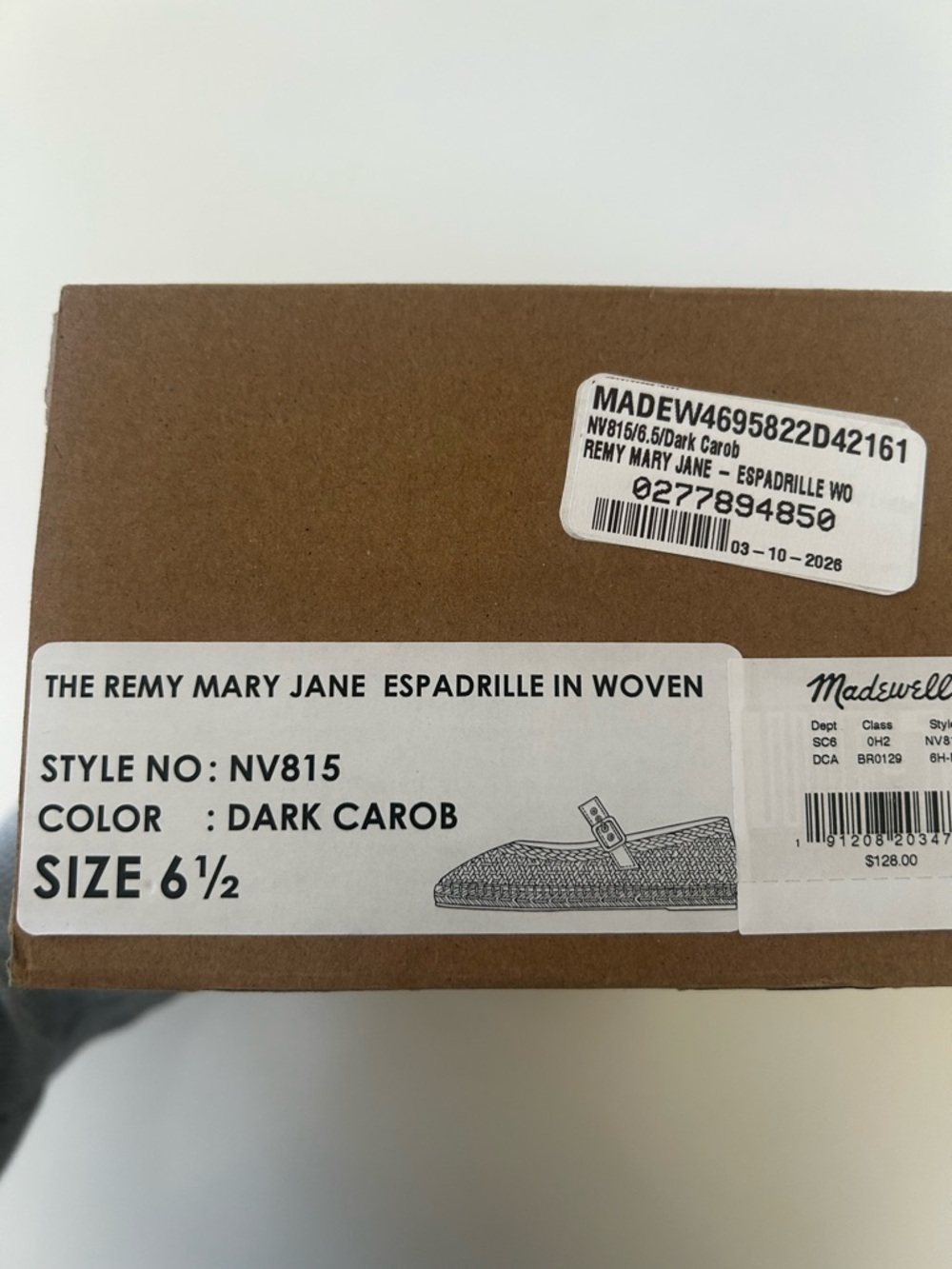 NIB • Madewell Remy Mary Jane Espareilles in Woven dark Carob - 6.5 - Picture 9 of 10